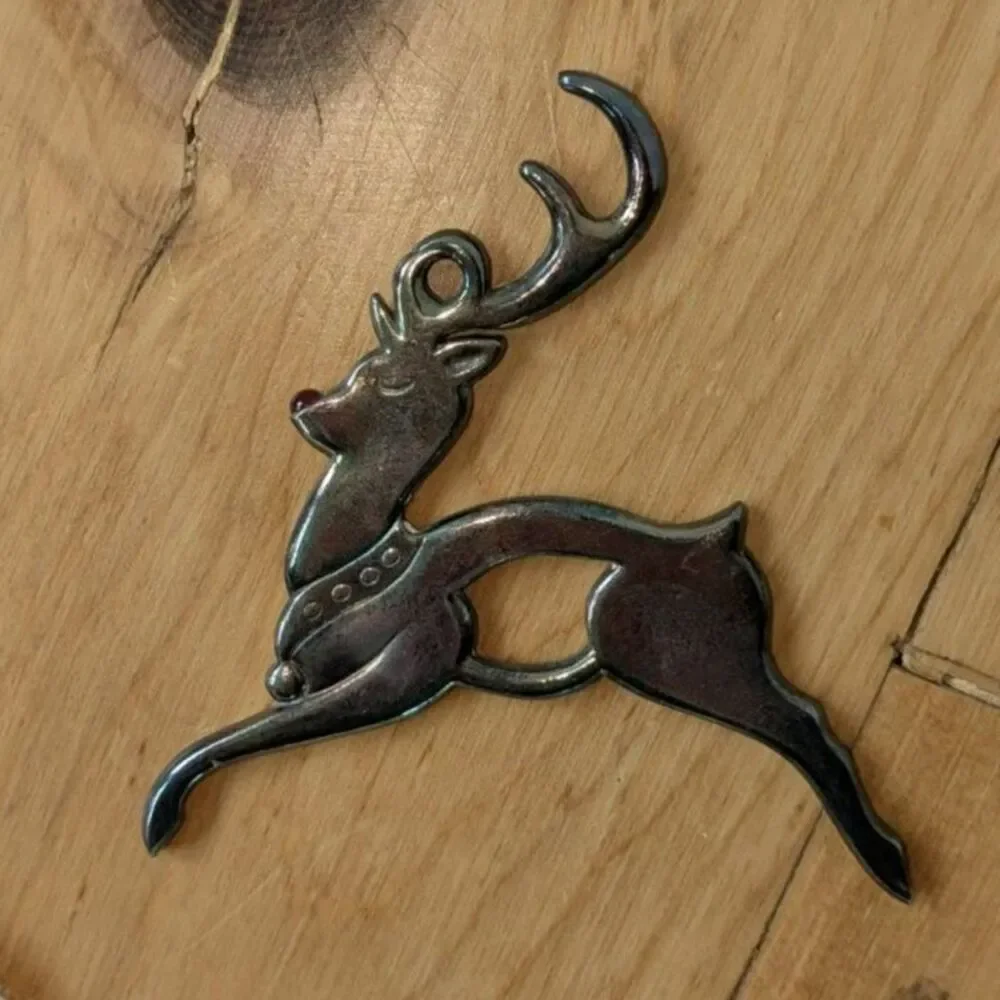 Vintage Gorham Silverplate Rudolph Ornament - 3.5